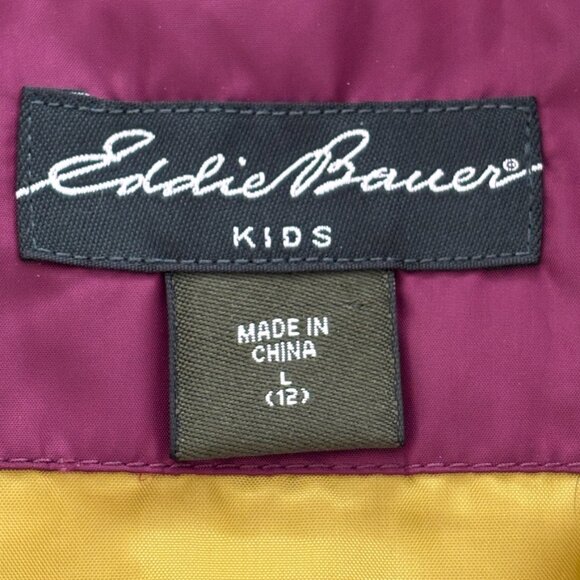 EDDIE BAUER Lightweight 550 Down Fill Full Zip Puffer Vest in Boysenberry SZ 12 - Picture 6 of 10